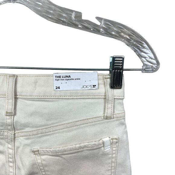 Joe's Jeans Womens The Luna Cigarette Ankle Stretch Hi Rise Pockets Cream Sz 24 - Picture 7 of 7